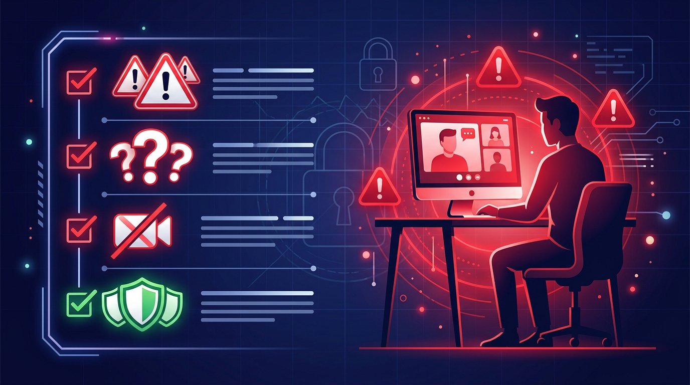 Checklist of red flags to watch for on random chat sites