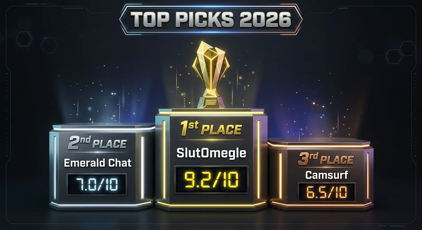 Top picks 2026 ranking 1st SlutOmegle 9.2/10 2nd Emerald Chat 7.0/10 3rd Camsurf 6.5/10