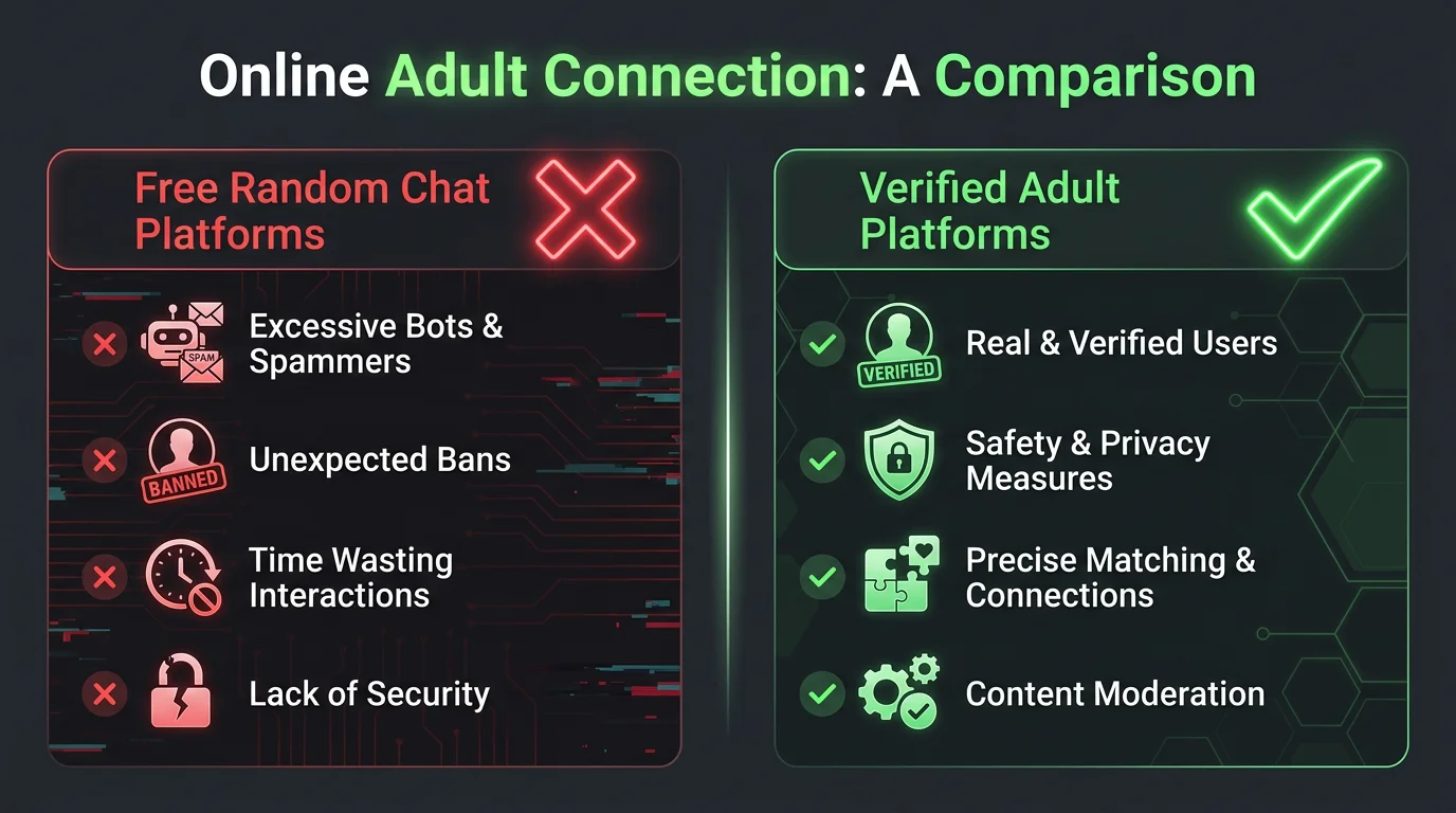 Comparison between free random chat and verified adult platforms what girls prefer in 2026
